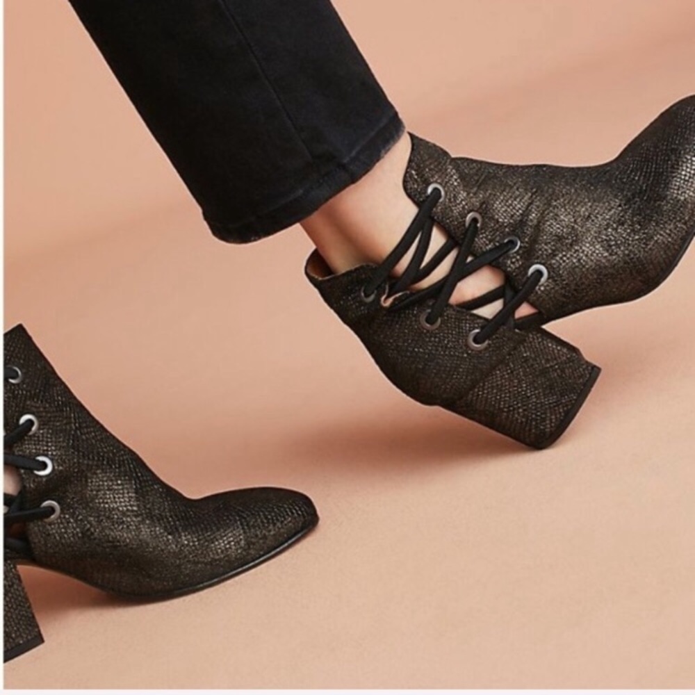 Anthropologie Hudson Black Lace Ankle Booties